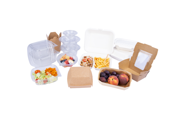 Snackverpackungen, Menüboxen, Salatschalen und To-Go Becher