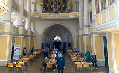 Die Morizkirche in Coburg zu Beginn der Vesperkirche