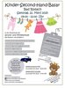 Eine Einladungsplakat für einen Second-Hand-Basar