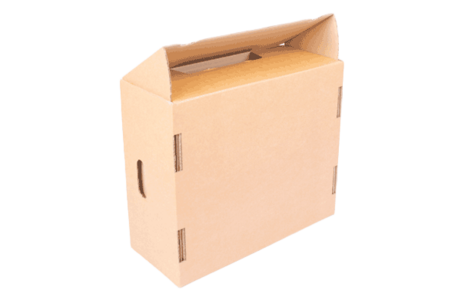 Wellpappe-Stanzverpackung mit mehreren Bauteilen