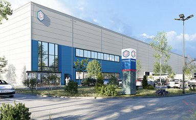 Rendering des neuen Logistikzentrums von PRODINGER in Bad Rodach