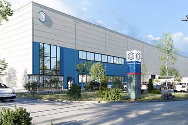 Rendering des neuen Logistikzentrums von PRODINGER in Bad Rodach