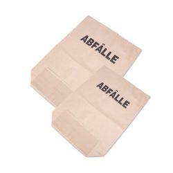 Kreuzbodensack Papier – braun – 2-lagig – Aufdruck ABFÄLLE
