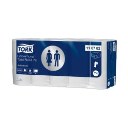 Tork Toilettenpapier 12 cm x 9,4 cm – 3-lagig – weiß