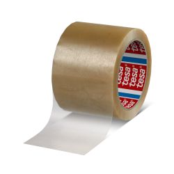 tesa Premium Packband PVC 4124 – 75 mm x 66 m – transparent – 65 µm