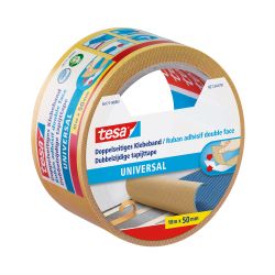 tesa Doppelseitiges Klebeband 56171 – 50 mm x 10 m – weiß – 185 µm