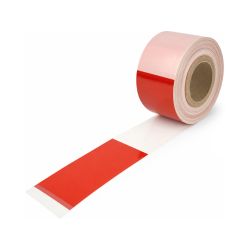 Absperrband PE – 80 mm x 500 m – rot weiß – 30 µm