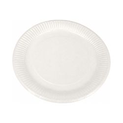 Pappteller rund 23 cm – weiß – Papier