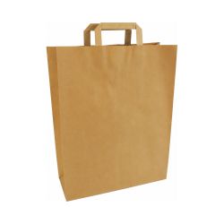 Papiertragetasche 32 x 12 x 41 cm – braun – Flachhenkel