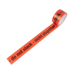 Packband PVC "nicht stapelbar" – 50 mm x 66 m – rot – 32 µm