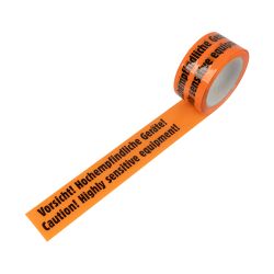 Packband PP "Vorsicht hochempfindliche Geräte!" – 50 mm x 66 m – orange – 32 µm