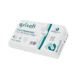 axisoft Toilettenpapier 11 cm x 9,5 cm – 2-lagig – weiß