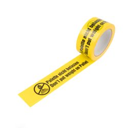 Warnband PVC "Palette nicht belasten" – 50 mm x 66 m – gelb – 32 µm