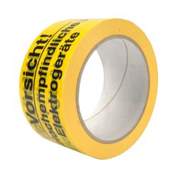Packband PVC "Hochempf. elektr. Geräte" – 50 mm x 66 m – gelb – 32 µm