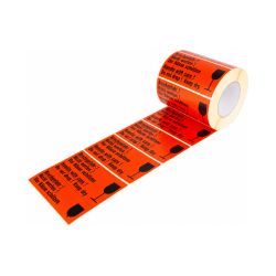 Warnetiketten – 76 x 145 mm – BRUCHGEFAHR! – leuchtrot