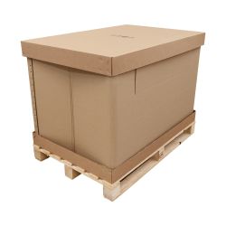 Palettencontainer mit Deckel 1146 x 758 x 785 mm – aus Wellpappe