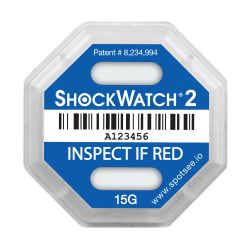 SpotSee Stoßindikator Shockwatch 2 – 15 g bei 50 ms – blau