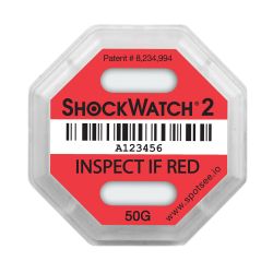 SpotSee Stoßindikator Shockwatch 2 – 50 g bei 50 ms – rot