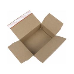 Versandkarton 230 x 160 x 80 mm  – 1-wellig – braun – Selbsklebeverschluss