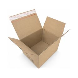 Versandkarton 260 x 200 x 160 mm  – 1-wellig – braun – Selbsklebeverschluss