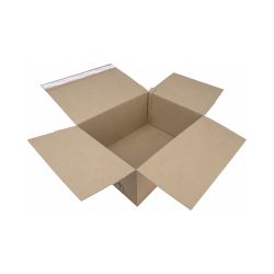 Versandkarton 400 x 260 x 260 mm  – 1-wellig – braun – Selbsklebeverschluss