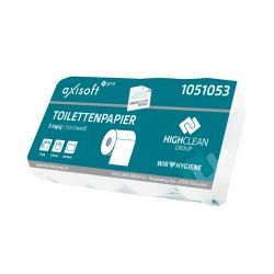 axisoft pro Toilettenpapier 11 cm x 9,4 cm – 3-lagig – hochweiß