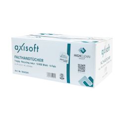 axisoft Handtuchpapier – 24,5 cm x 23 cm – 1-lagig – ZZ-Falzung (V-Falzung)