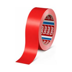 tesa Premium Packband PVC 60404 – 19 mm x 66 m – rot – 67 µm