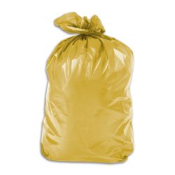 Müllsack 120 Liter 700 x 1050 mm – 100 % Recyclat – gelb – Zugband