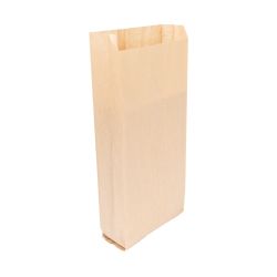 Faltenbeutel 14+7 x 26 cm – Papier braun – gerippt